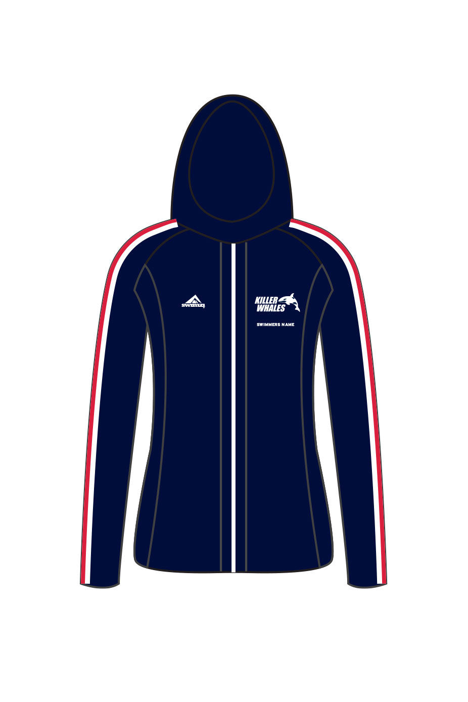 Killerwhales SC Adult Female Zipped Performance Hoodie