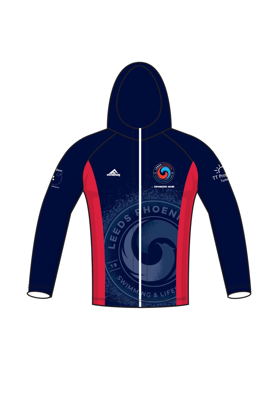 Leeds Phoenix Swimming amp Lifesaving Club Kids Unisex Zipped Performance Hoodie
