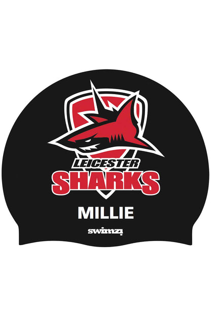 Leicester Sharks SC Unisex Club Swim Cap  - Silicone Suede