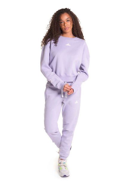 Lavender Crew Neck Crop Sweat