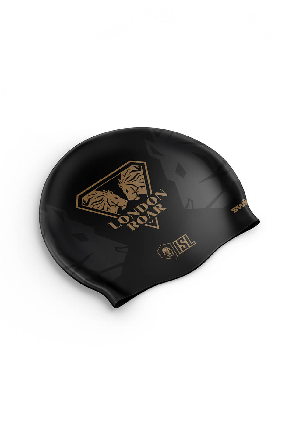 ISL London Roar Black with Gold Swim Cap
