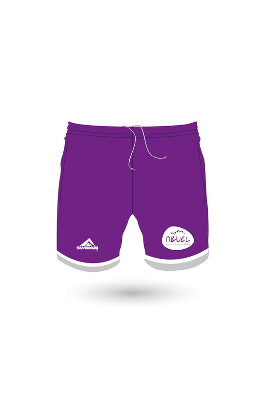Newham & University of East London Swimming Club Adult Unisex Sport Shorts - Zipped Pockets - Purple