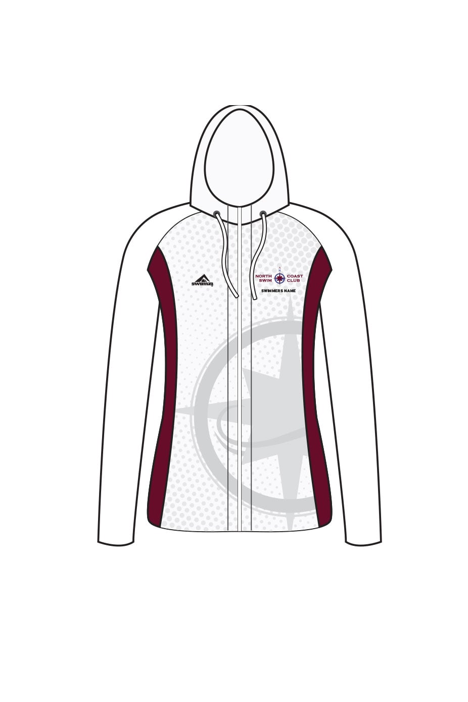 North Coast Swim Club Kids Female Zipped Performance Hoodie