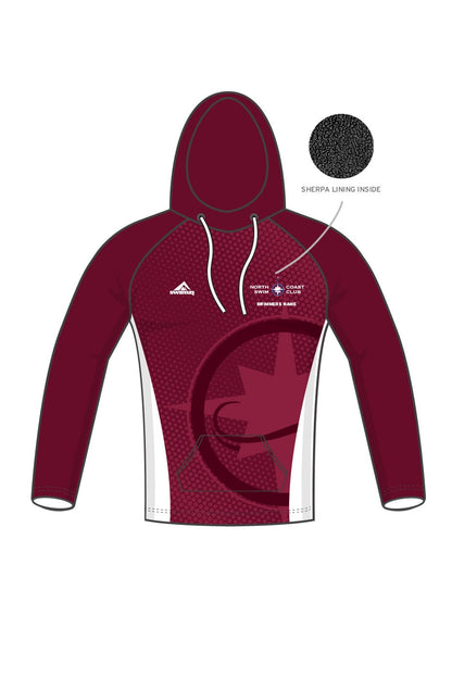 North Coast Swim Club Kids Unisex Winter Pullover Performance Hoodie - Maroon