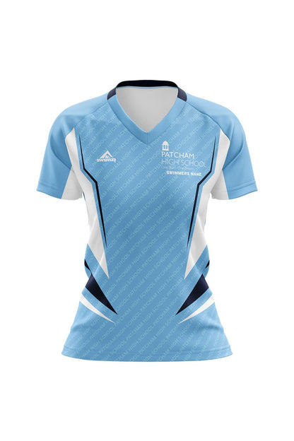 Schools Swimming Super League Kids Female Patcham High School Club Shirt - V-Neck