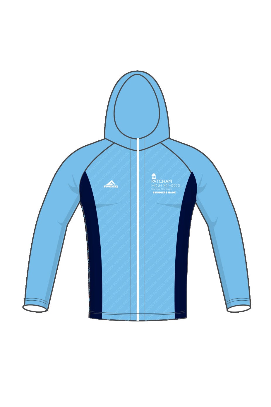 Schools Swimming Super League Kids Unisex Patcham High School Zipped Performance Hoodie