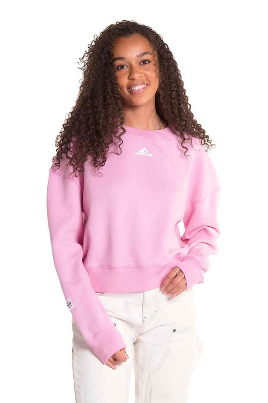 Kids Pink Crew Neck Crop Sweat