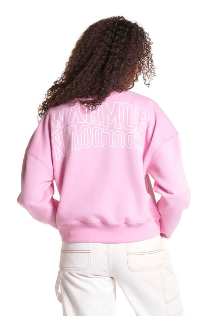 Pink Crew Neck Crop Sweat
