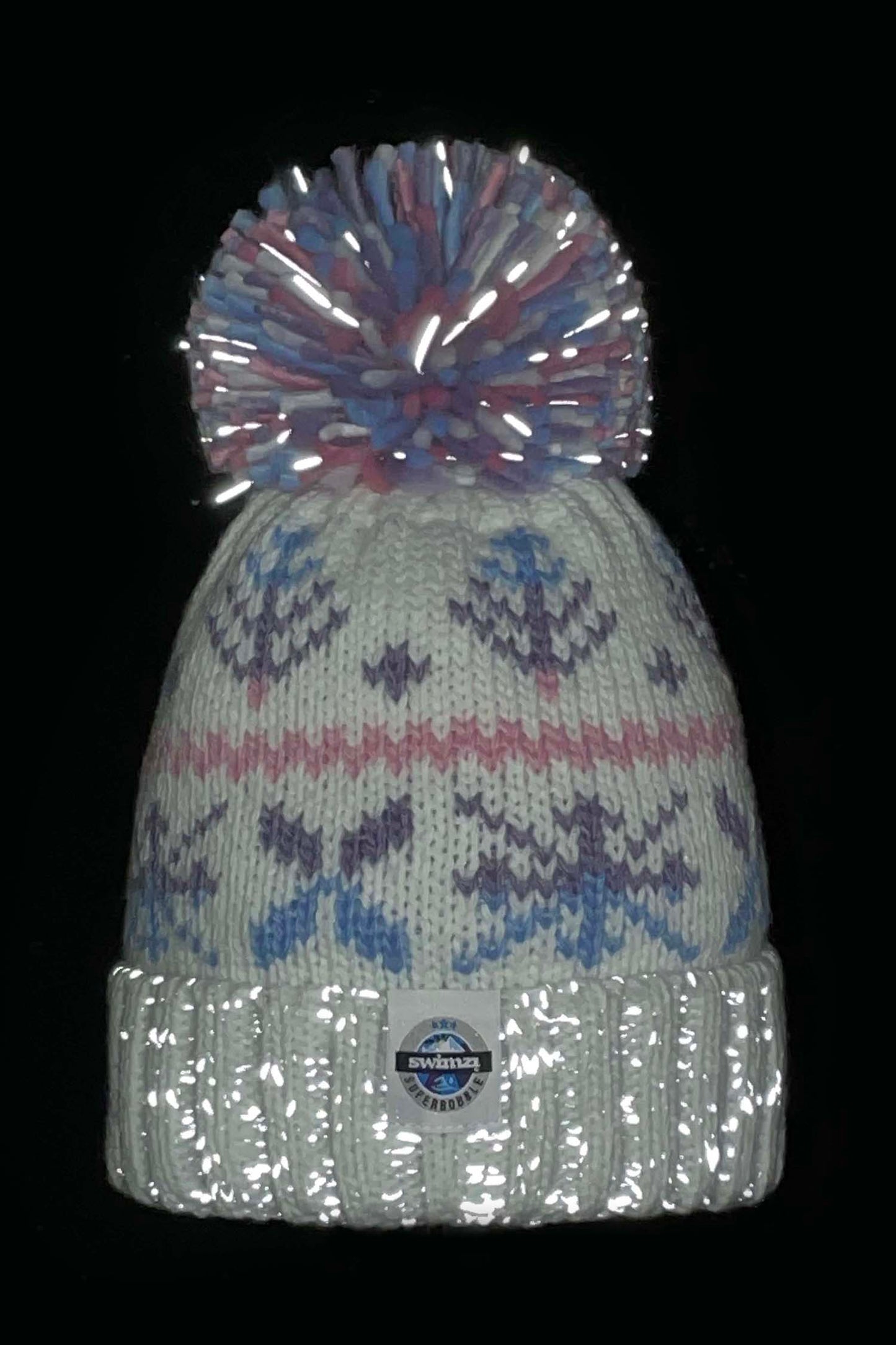 Kids Pastel Ice Crystal Nordic Knit Hat