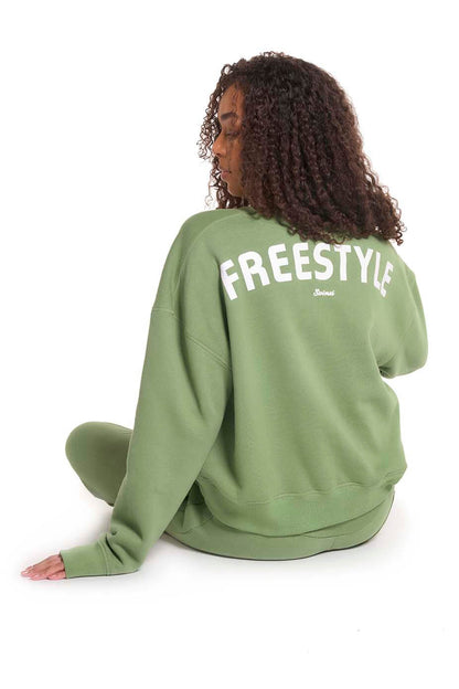 Pistachio Crew Neck Crop Sweat