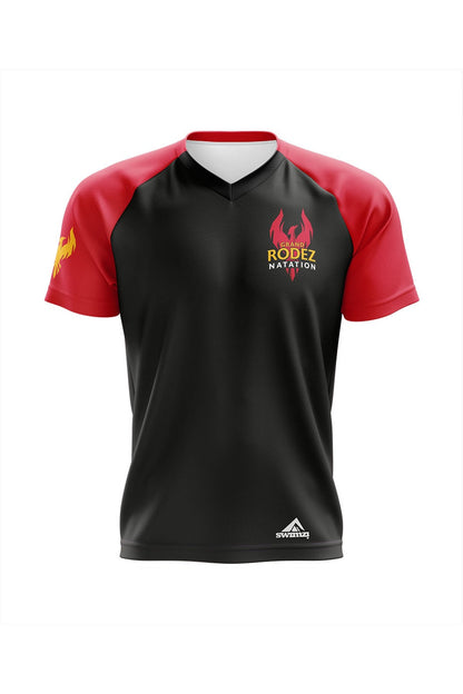 Rodez Natation Kids Unisex Club Shirt - V-Neck - Black