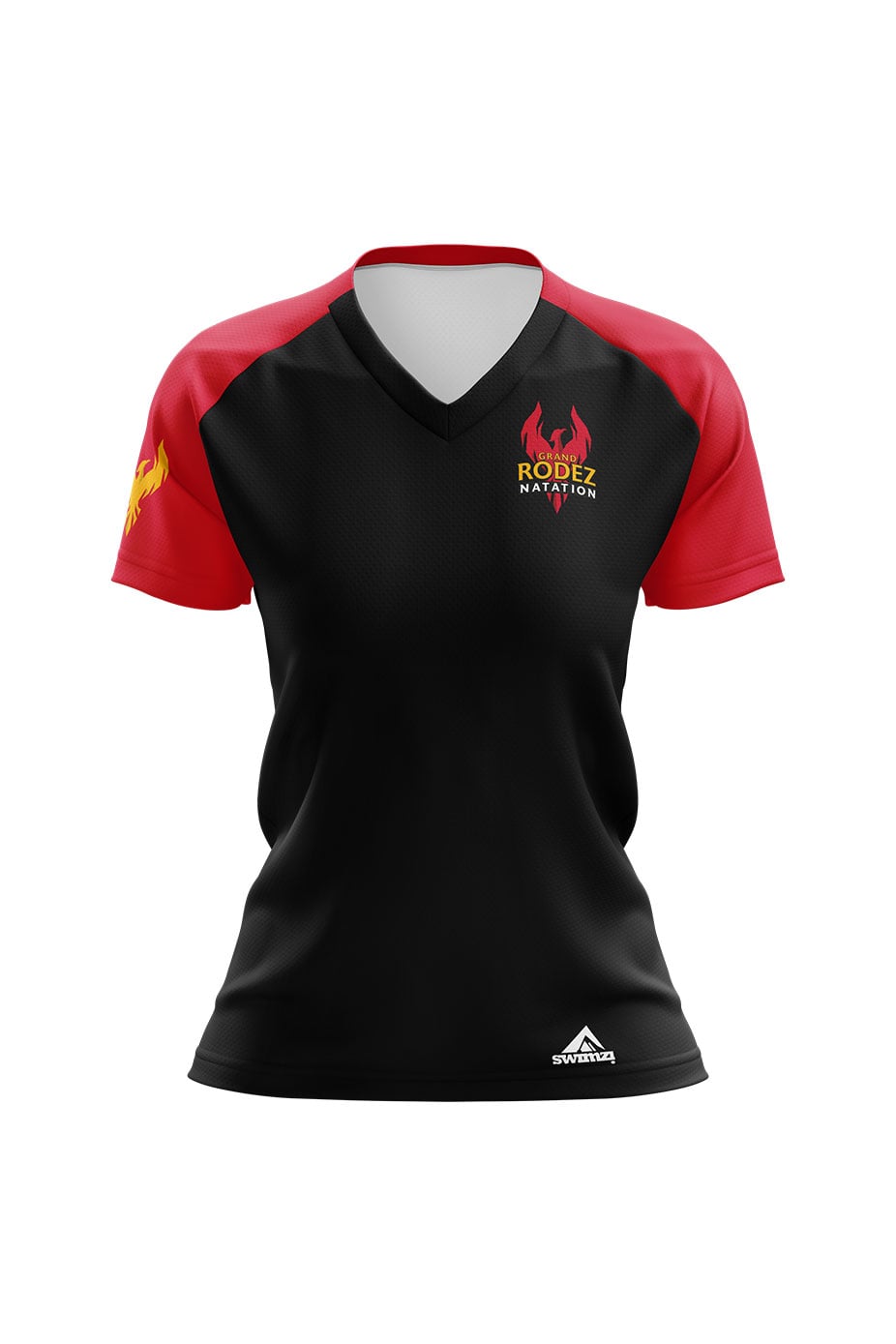 Rodez Natation Kids Female Club Shirt - V-Neck - Black