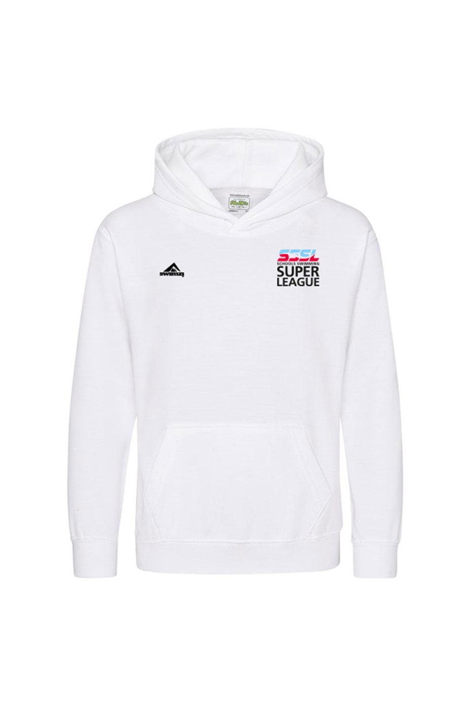 Schools Swimming Super League Kids Unisex SSSL Cotton Pullover Hoodie - White