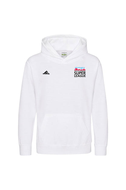 Schools Swimming Super League Kids Unisex SSSL Cotton Pullover Hoodie - White