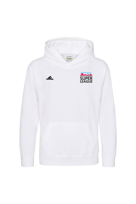 Schools Swimming Super League Kids Unisex SSSL Cotton Pullover Hoodie - White