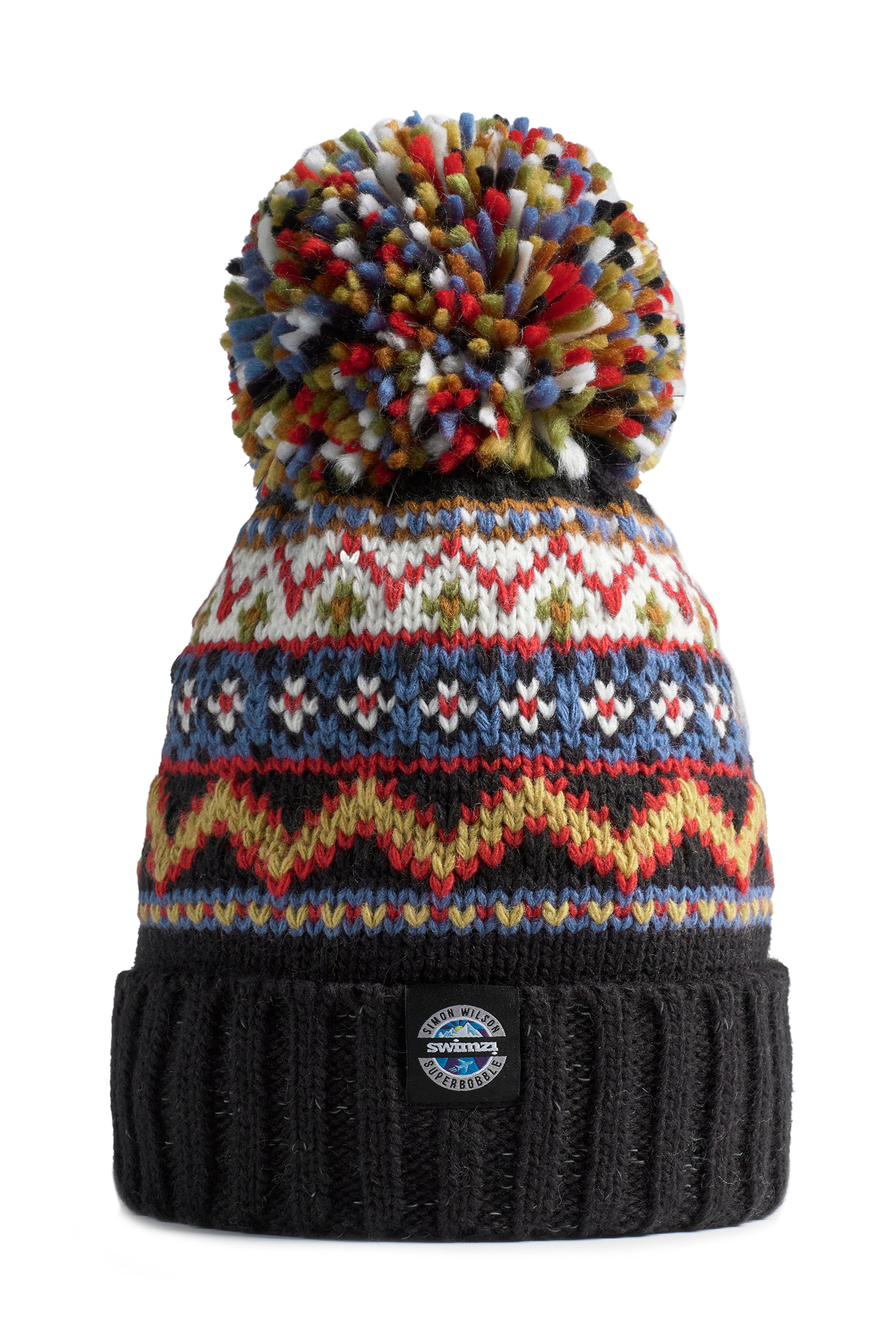 Simon Wilson Fairisle Knit Reflective Superbobble Hat – Swimzi