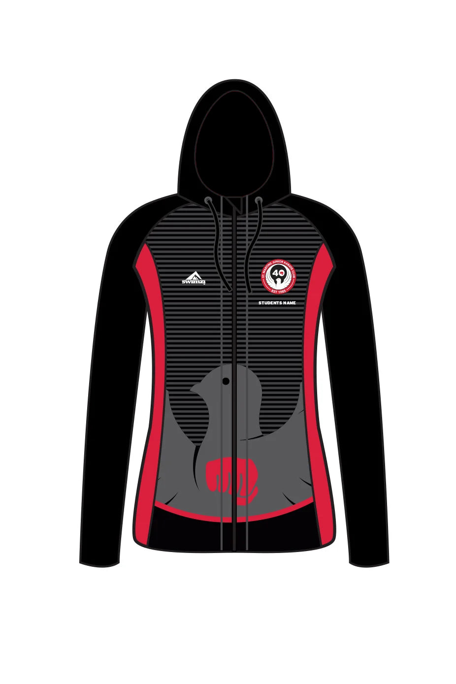 St Martins Karate Club Kids Female Zipped Performance Hoodie