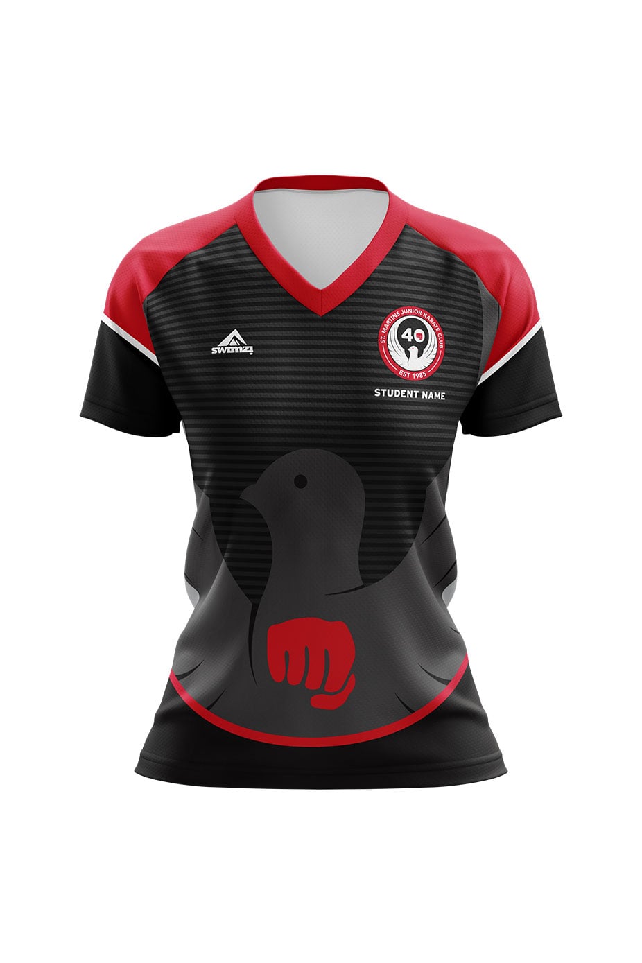 St Martins Karate Club Kids Female Club Shirt - V-Neck - Lower Grades