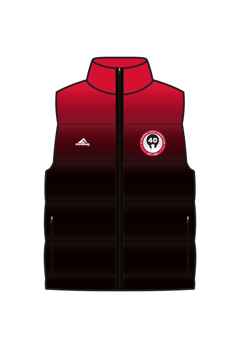 St Martins Karate Club Kids Unisex Reversible Gilet