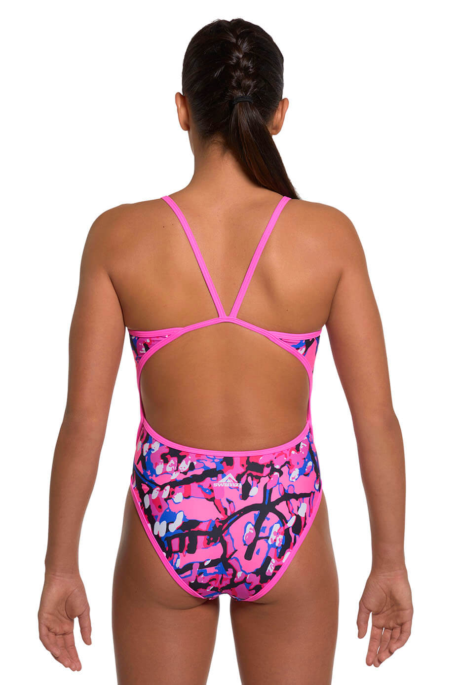 Swimzi Thin Strap Women's One-Piece swimsuit, Pink Paradise