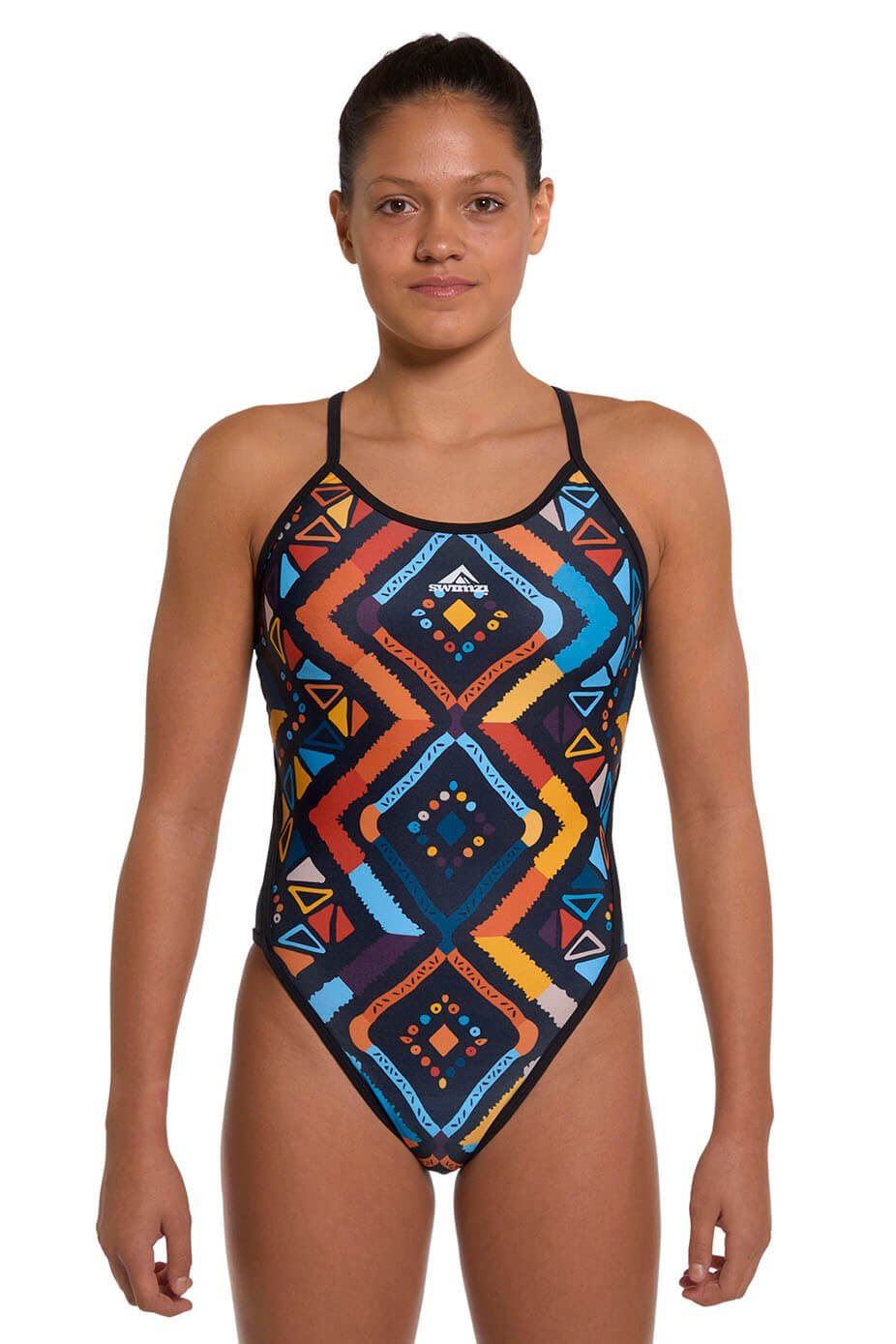Girls' Thin Strap One-Piece swimsuit, Sunset Savannah