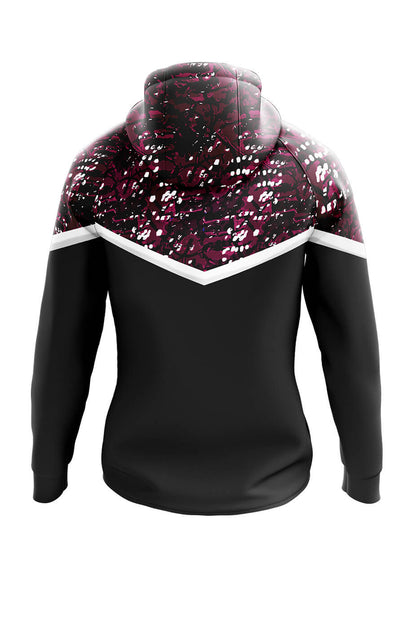 Female Performance Zipped Hoodie - Black and Pink