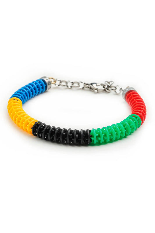 Olympian Design, Blue, Yellow, Black, Green and Red Lane Rope - Swimmers Friendship Bracelet