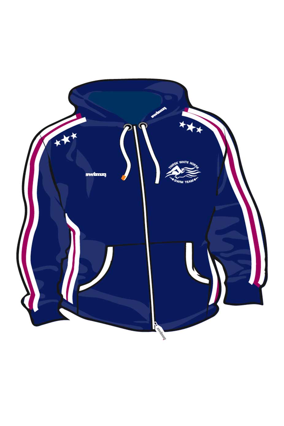 TEAMWEAR OUTLET SHOP! Kids Thirsk White Horse SC Unisex Sweat Zipped Hoodie