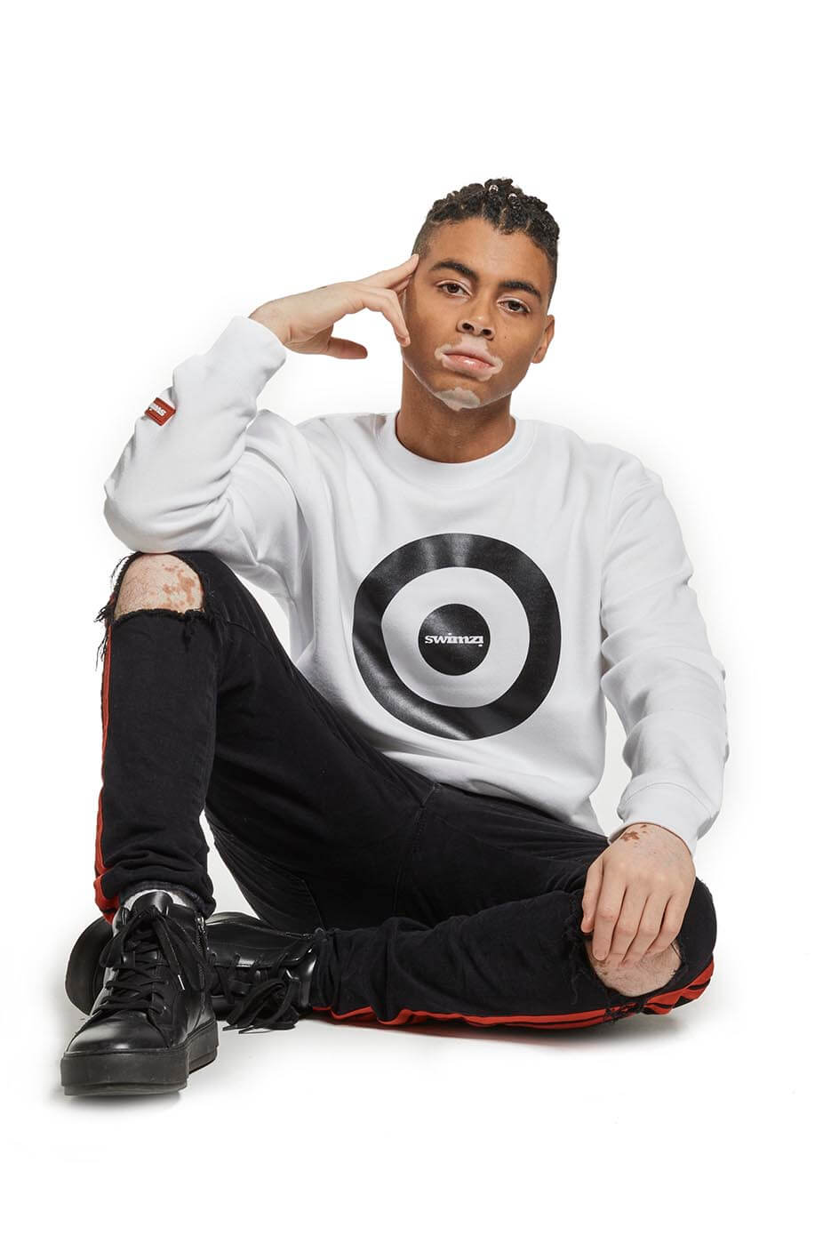 Target Sweatshirt, White - Unisex