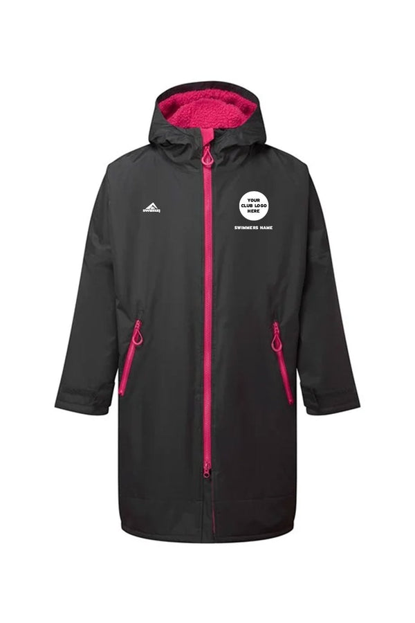Team Robe Shop Adult Unisex Swimzi Team Robe - Charcoal & Pink