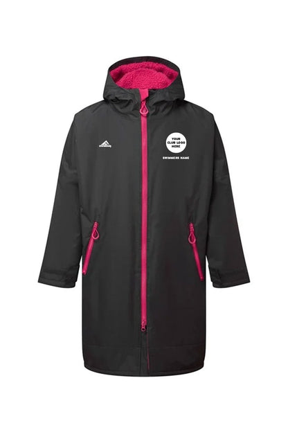 Team Robe Shop Kids Unisex Swimzi Team Robe - Charcoal & Pink
