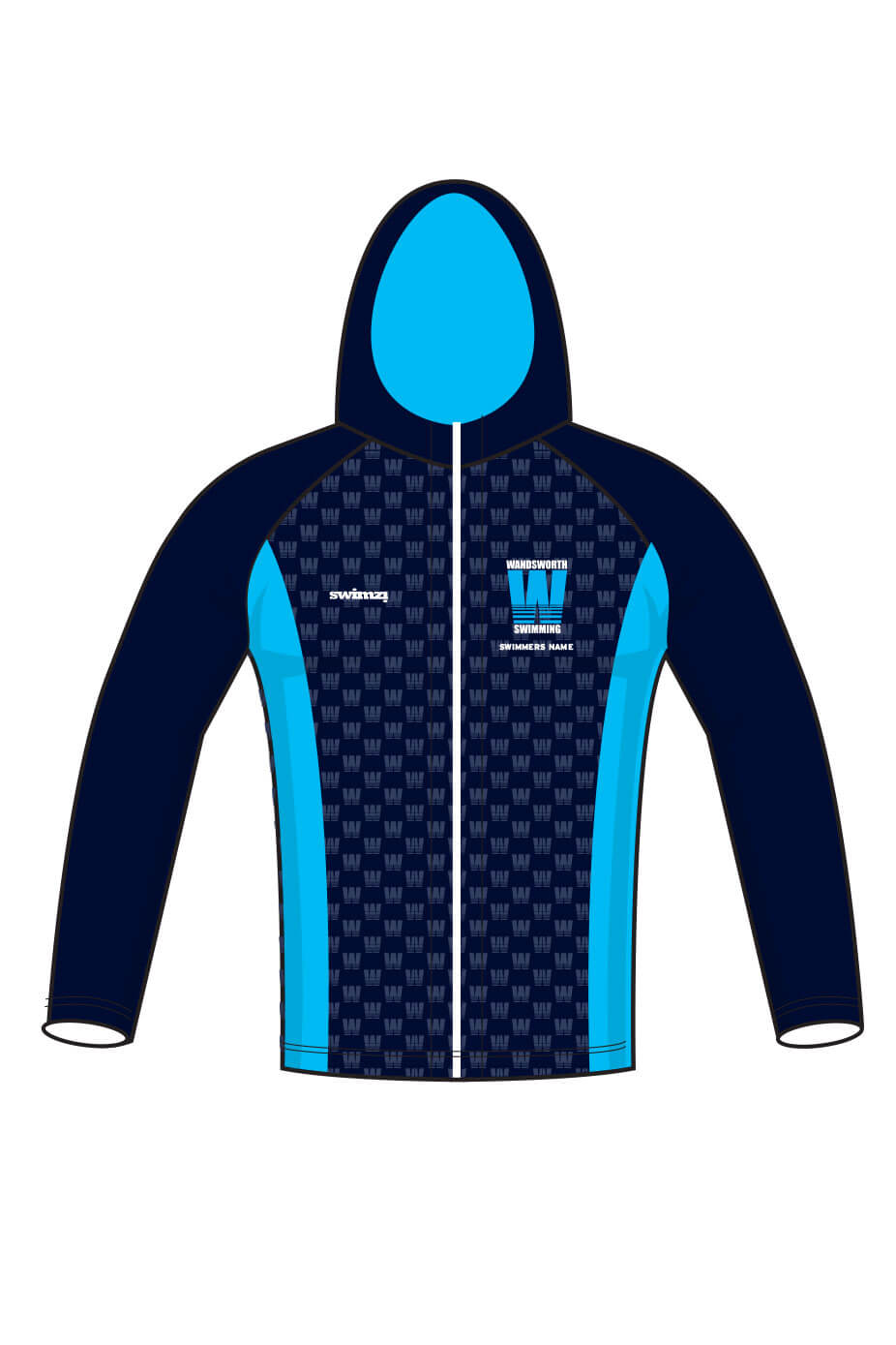 Wandsworth SC Kids Unisex Zipped Performance Hoodie