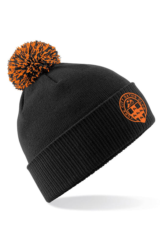 York City Baths Club Bobble Beanie - Black