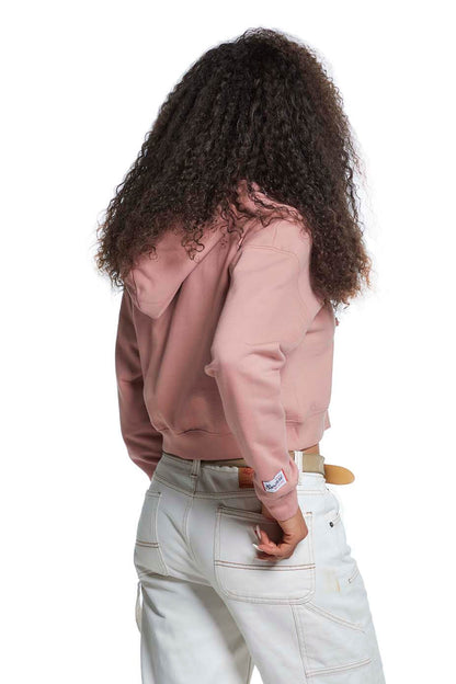 Dusky Pink - Cropped Zipped Hoodie