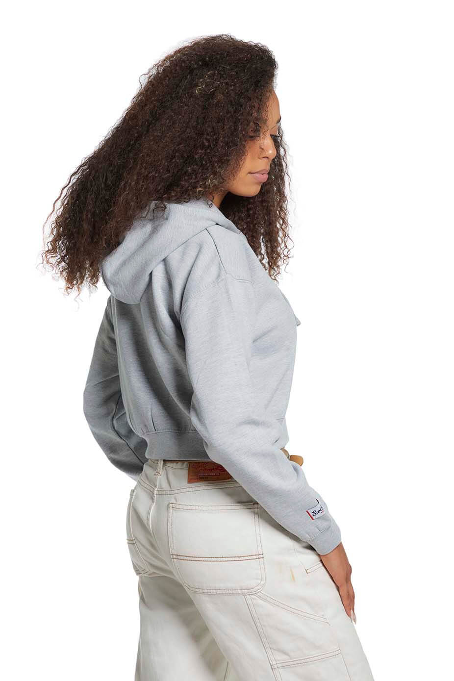 Heather Grey - Cropped Zipped Hoodie