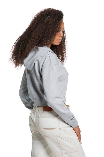 Heather Grey - Cropped Zipped Hoodie