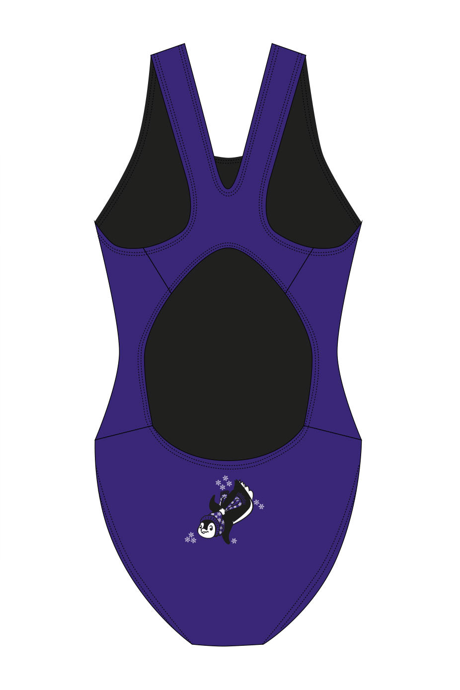 Polar Bear Challenge Adult Female Penguin Broadstrap Swimsuit - Purple image 1