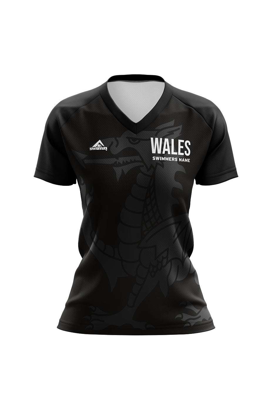 RLSS Wales Lifesaving Team Kids Female Club Shirt - Black - V-Neck image 0