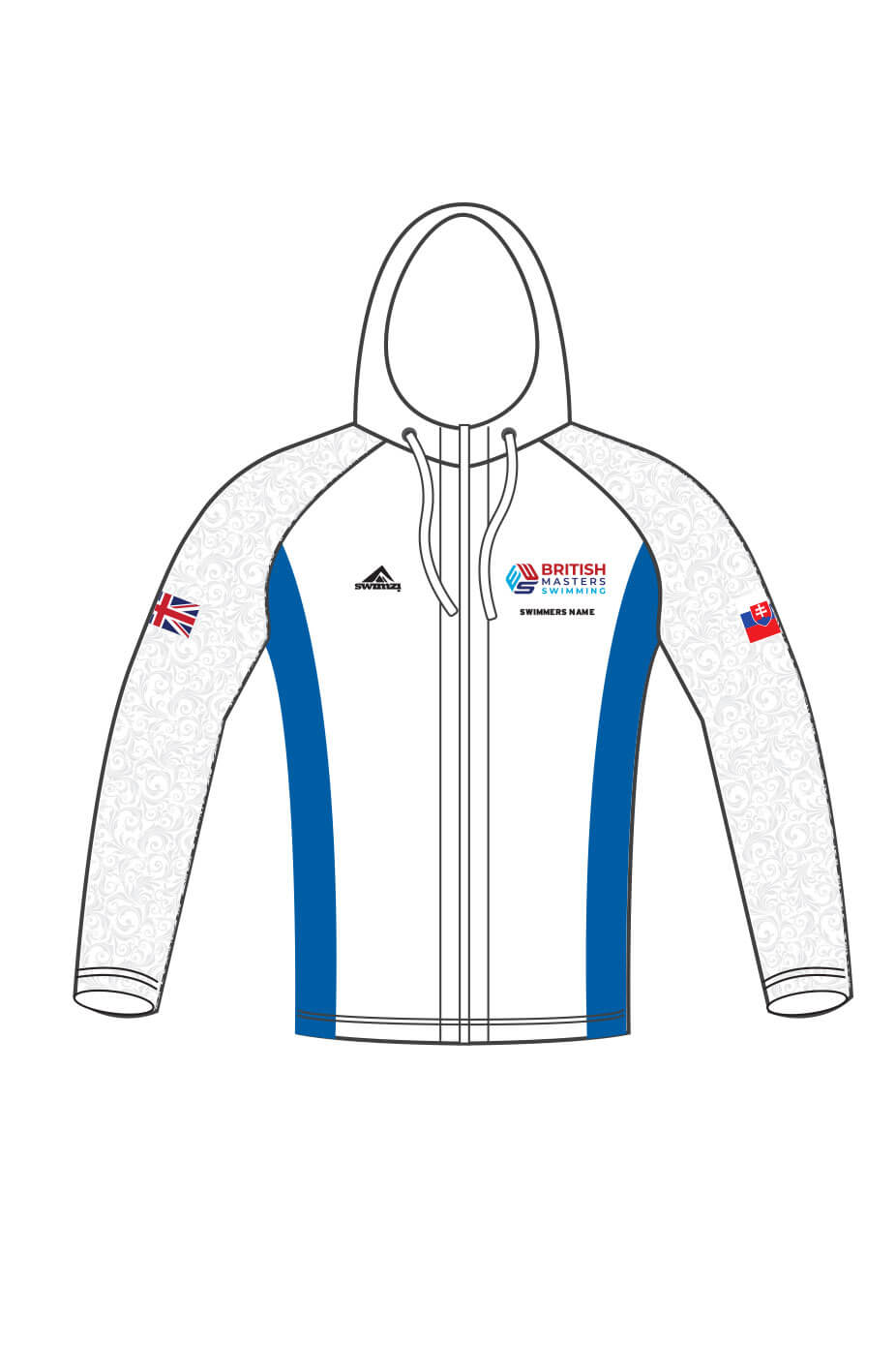 British Masters Swimming Adult Unisex Zipped Performance Hoodie - White image 0