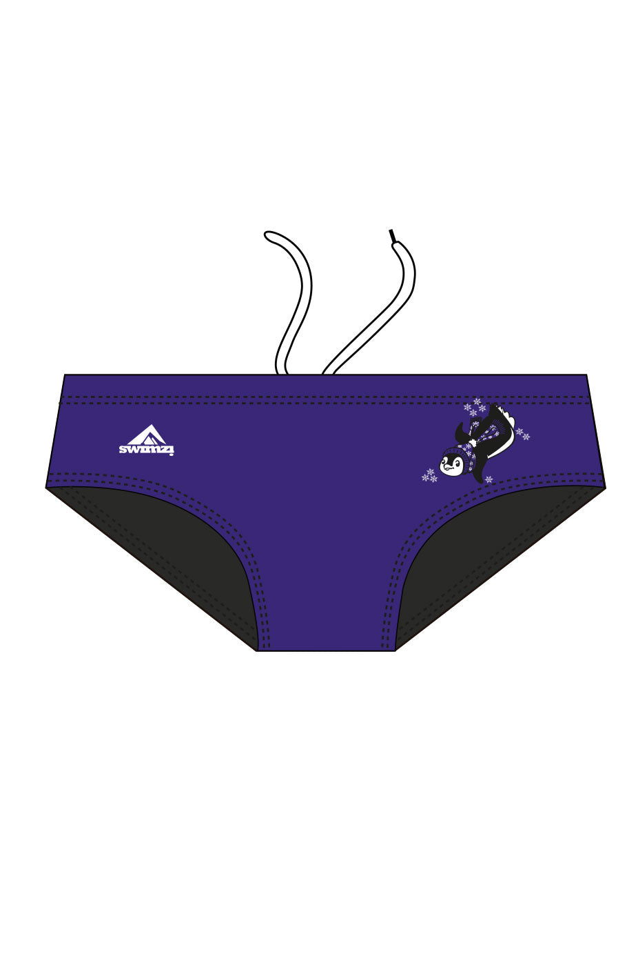 Polar Bear Challenge Adult Male Penguin 8cm Trunks - Purple image 0