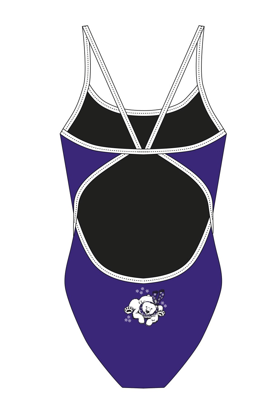 Polar Bear Challenge Adult Female Polar Bear Thinstrap Swimsuit - Purple image 1