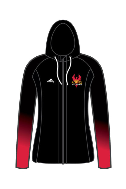 Rodez Natation Kids Female Zipped Performance Hoodie - Black image 0