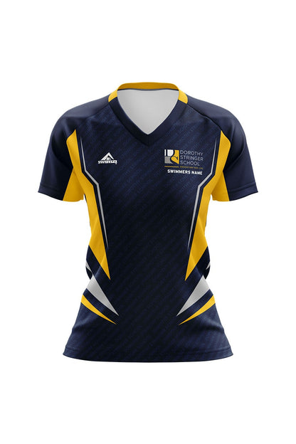Schools Swimming Super League Kids Female Dorothy Stringer School Club Shirt - V-Neck image 0