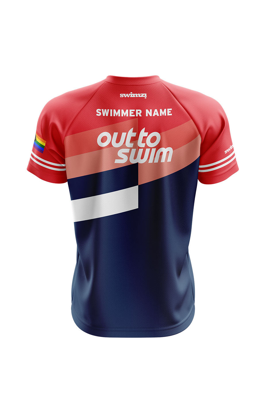 Out to Swim Adult Unisex Club Shirt - V-Neck - Red image 1