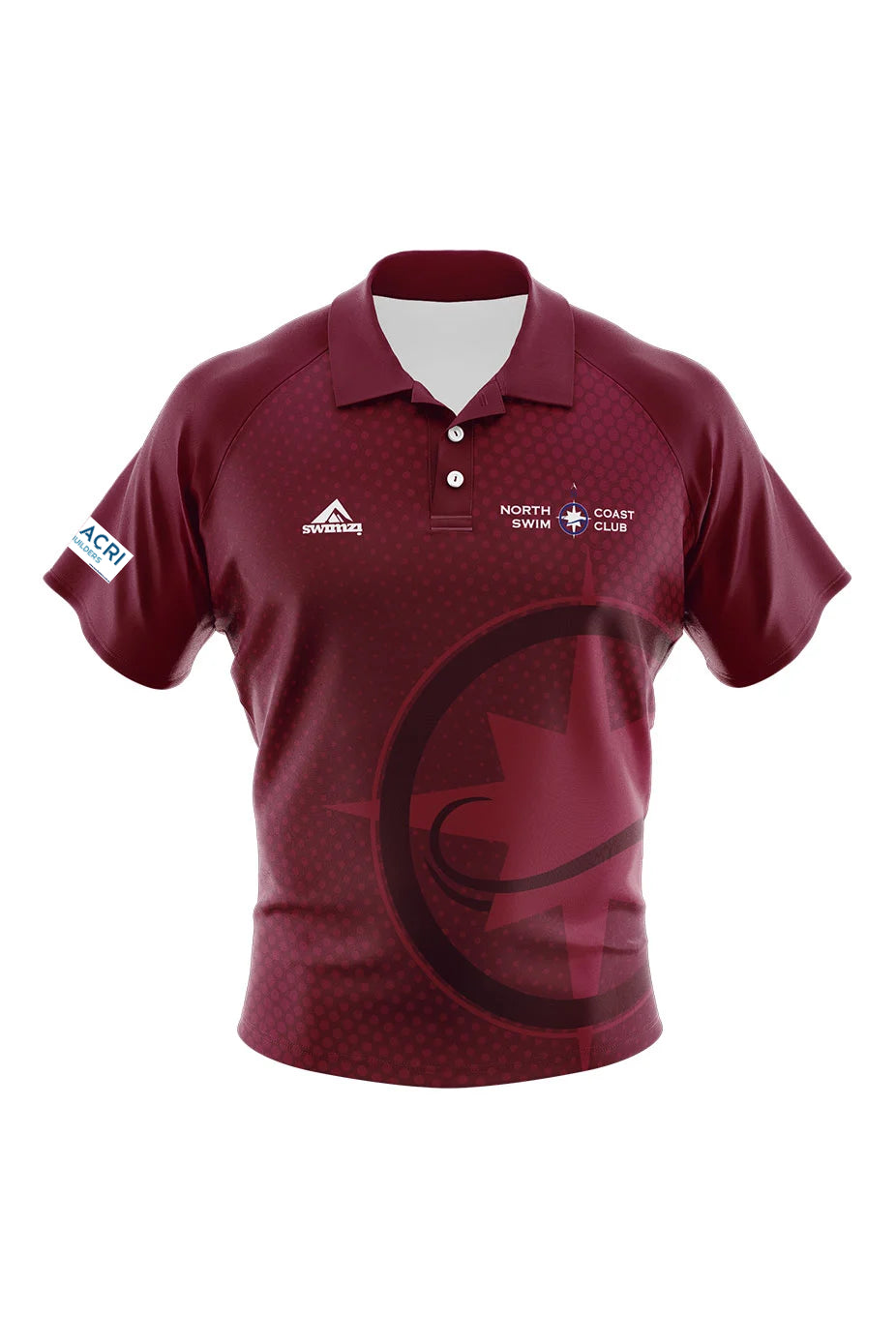 North Coast Swim Club Adult Unisex Supporters Shirt - Polo Neck - Maroon image 0