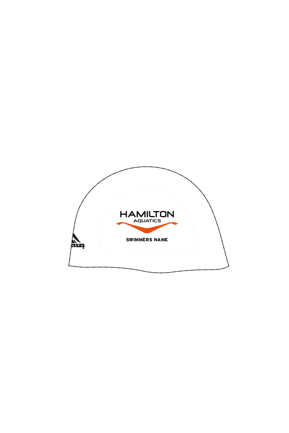 Unisex Hamilton Aquatics Racing Dome Swim Cap  - Silicone Suede - White image 0
