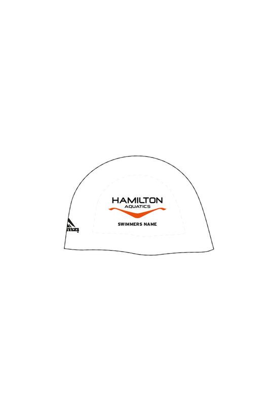 Unisex Hamilton Aquatics Racing Dome Swim Cap  - Silicone Suede - White image 0