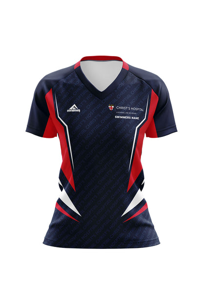 Schools Swimming Super League Kids Female Christ's Hospital Club Shirt - V-Neck image 0