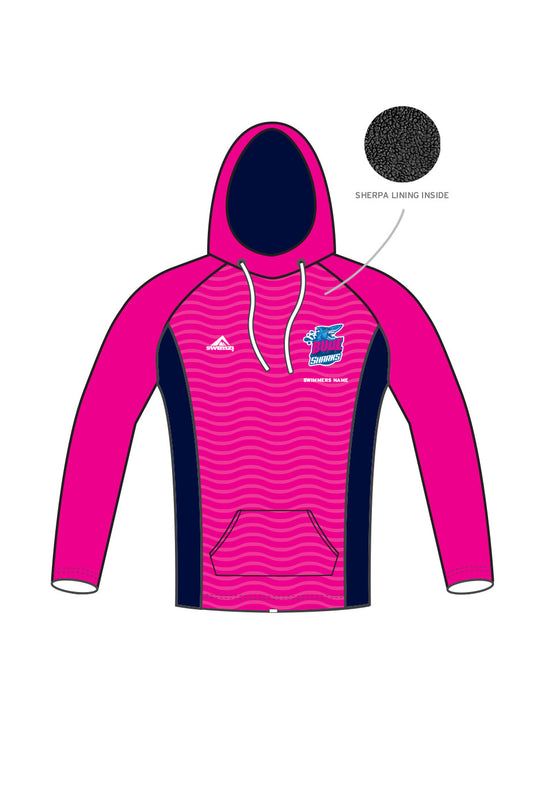 Bude Sharks Adult Unisex Winter Pullover Performance Hoodie - Pink image 0