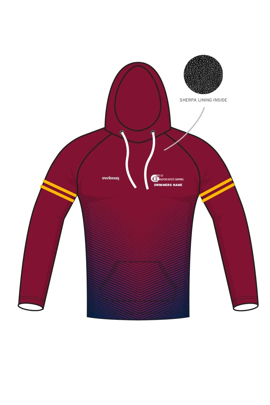 City of Bradford SC Adult Artistic Swimming Unisex Winter Pullover Performance Hoodie image 0